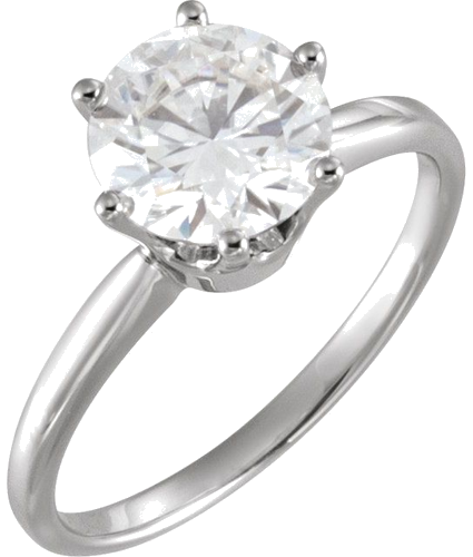 Sužadėtuvių Žiedas „Solitaire“ 14k white gold Round 7.8mm (3)