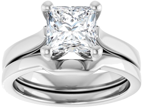 Sužadėtuvių Žiedas 14k white gold Square 6.5mm (8)