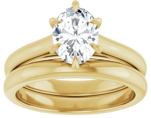 Sužadėtuvių Žiedas „Claw-Prong“ 14k yellow gold Oval 8mm x 6mm (8)