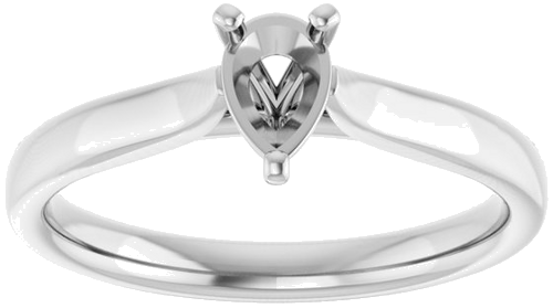 14K White 6x4 mm Pear Engagement Ring Mounting (3)
