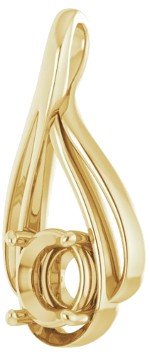 14K Yellow  7.4 mm Round Pendant Mounting (2)