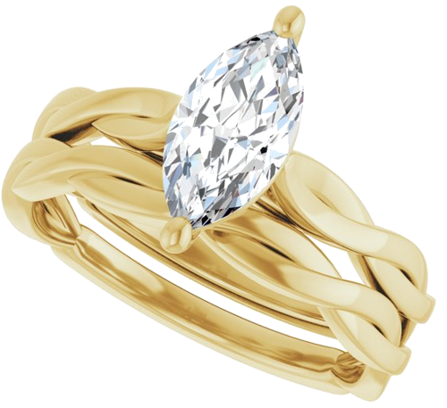Sužadėtuvių Žiedas „Infinity-Inspired“ 14k yellow gold Marquise 10mm x 5mm (10)