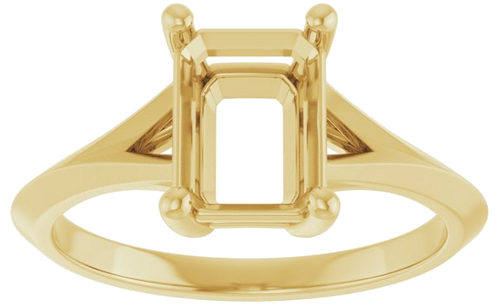 Sužadėtuvių Žiedas „Solitaire Split Shank“ 14k yellow gold Emerald 8mm x 6mm (3)