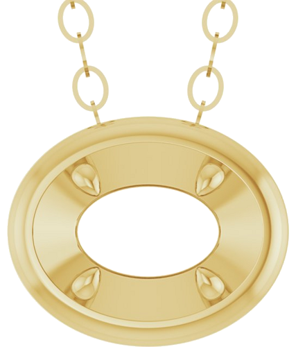 Pakabukas „Solitaire Slide“ 14k yellow gold Oval 7mm x 5mm (1)