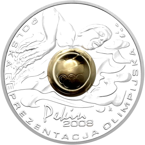 10 zlotu Polijas olimpiskā delegācija Pekina 2008 Polija sudraba monēta (2)