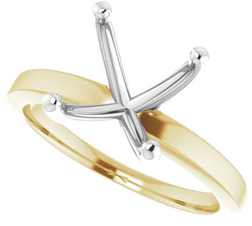 Sužadėtuvių Žiedas „Solitaire“ 585 Baltojo Ir Geltonojo Aukso Asscher 8mm (5)