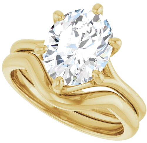 Sužadėtuvių Žiedas „Solitaire“ 10k yellow gold Oval 10mm x 8mm (10)
