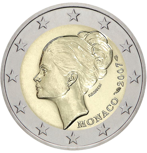 2007 Monakas Grace Kelly 2 eurų moneta (1)