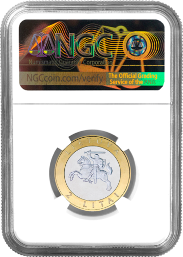 2012 Lietuva Kurorti 2 lati krāsainas jubilejas Proof monētas kartē (11)