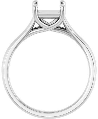14K White 6 mm Square Solitaire Engagement Ring Mounting (2)