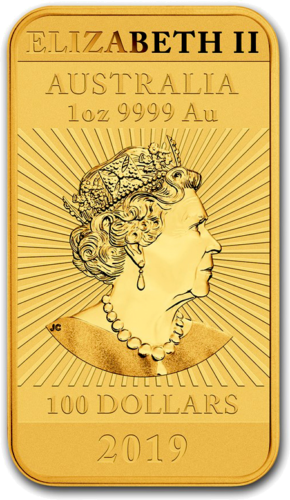 1 oz Дракон 2019 Австралия золотая прямоугольная монета (2)