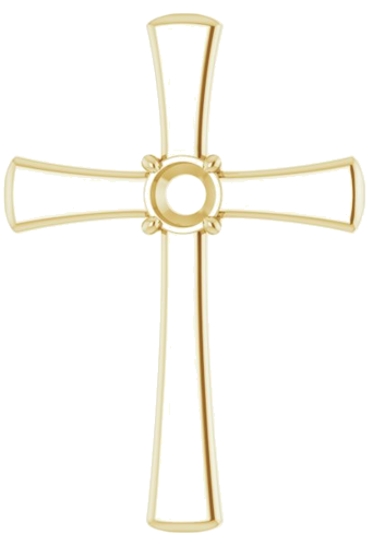 Pakabukas „Cross“ 14k yellow gold Round 4.4mm (1)