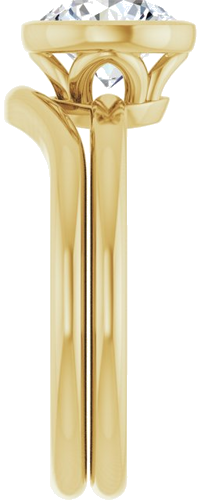 Sužadėtuvių Žiedas „Bezel-Set“ 14k yellow gold Round 7.4mm (9)