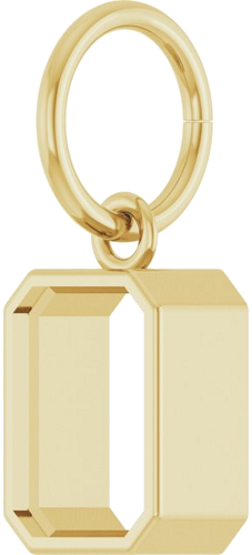 Pakabukas „Bezel-Set Solitaire Charm“ 14k yellow gold Emerald 7mm x 5mm (2)