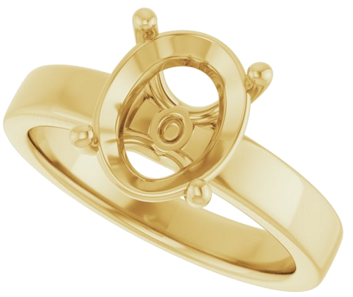 Sužadėtuvių Žiedas „Solitaire“ 585 Geltonojo Aukso Oval 10mm x 8mm (5)