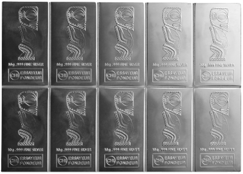 10 x 10 g CombiCoin™ 2012 Kuko salos 1 dolerio sidabrinės monetos Valcambi (11)