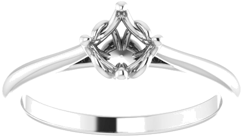 14K White 5.2 mm Round Solitaire Engagement Ring Mounting (3)