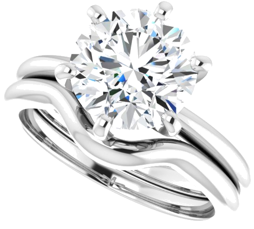 Sužadėtuvių Žiedas „Solitaire“ 14k white gold Round 8.8mm (10)