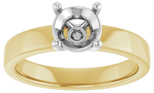 Sužadėtuvių Žiedas „Solitaire“ 14k yellow/white gold Round 6.5mm (3)