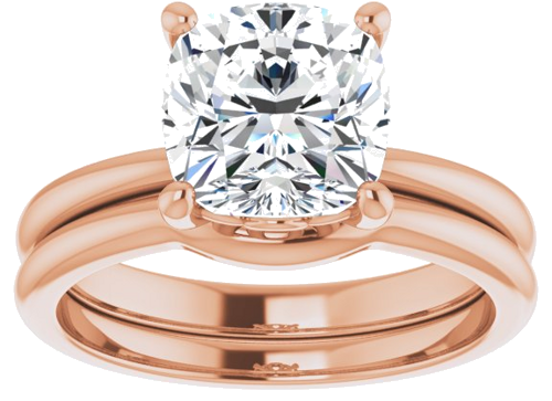 Sužadėtuvių Žiedas 14k rose gold Cushion 8mm (8)