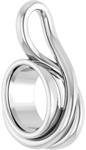 Pakabukas „Bezel-Set Solitaire Freeform“ 14k white gold Oval 10mm x 8mm (2)