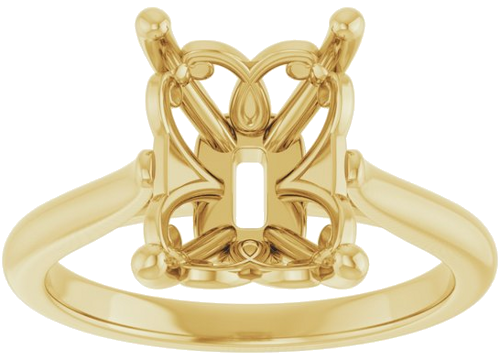 Sužadėtuvių Žiedas „Solitaire“ 14k yellow gold Emerald 10mm x 8mm (3)