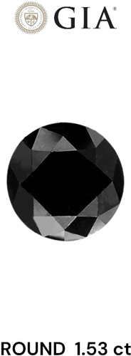 1.53 carat Fancy Black-VVS2 Excellent cut Natūralus Round Deimantas (1)