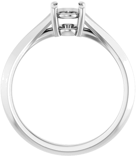 14K White 7x5 mm Oval Solitaire Engagement Ring Mounting (2)