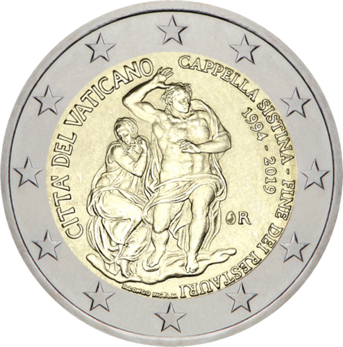 2019 Vatikāna Siksta kapela 2 € monēta (1)