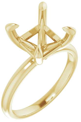 Sužadėtuvių Žiedas „Solitaire“ 14k yellow gold Asscher 9mm (1)