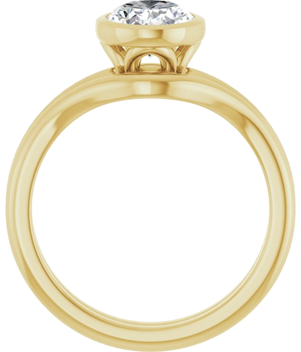 Sužadėtuvių Žiedas „Bezel-Set“ 14k yellow gold Oval 8.5mm x 6.5mm (7)