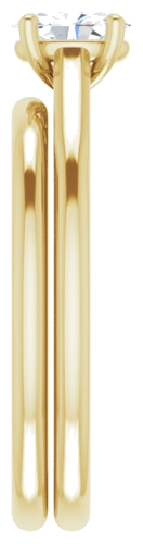 Sužadėtuvių Žiedas „Solitaire“ 585 Geltonojo Aukso Oval 6mm x 4mm (9)