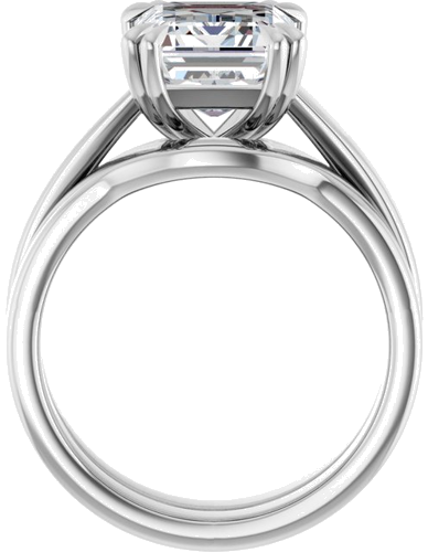 Sužadėtuvių Žiedas „Solitaire“ 585 Baltojo Aukso Emerald 10mm x 8mm (5)