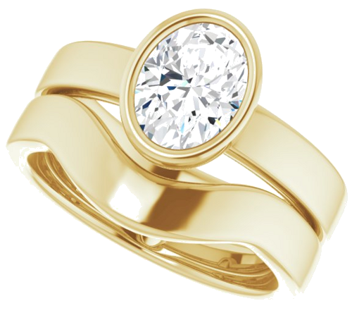 14K Yellow 8x6 mm Oval Solitaire Engagement Ring Mounting (10)