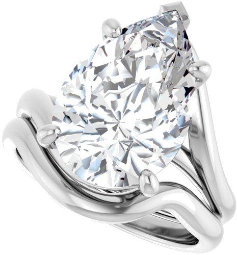Sužadėtuvių Žiedas „Bypass“ 925 Sidabro Pear 15mm x 10mm (10)