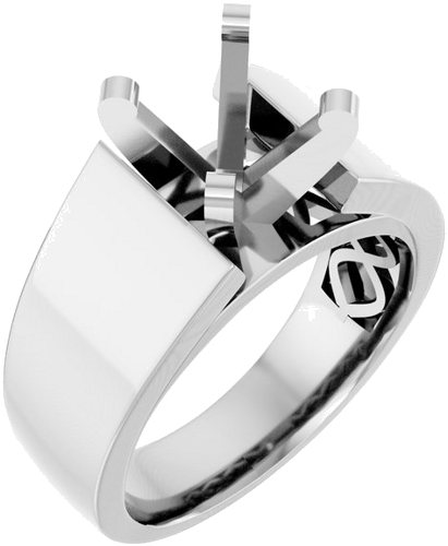 Sužadėtuvių Žiedas „Solitaire Cathedral-Style“ 14k white gold Round 8mm (1)