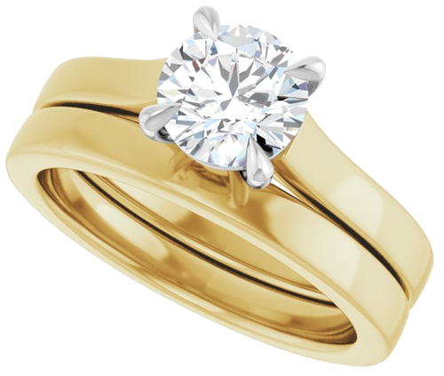 Sužadėtuvių Žiedas „Claw-Prong“ 14k yellow/white gold Round 6.5mm (10)