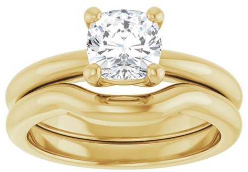 Sužadėtuvių Žiedas 14k yellow gold Cushion 6mm (8)