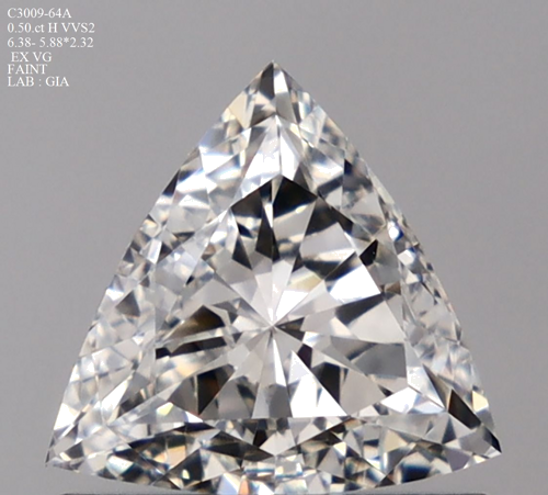 0.5 carat H-VVS2 Natūralus Triangular Deimantas (1)