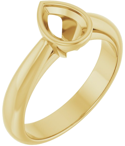 Sužadėtuvių Žiedas „Bezel-Set Solitaire“ 14k yellow gold Pear 7mm x 5mm (1)