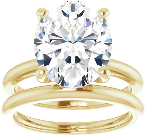 14K Yellow  12x10 mm Oval Solitaire Engagement Ring Mounting (8)