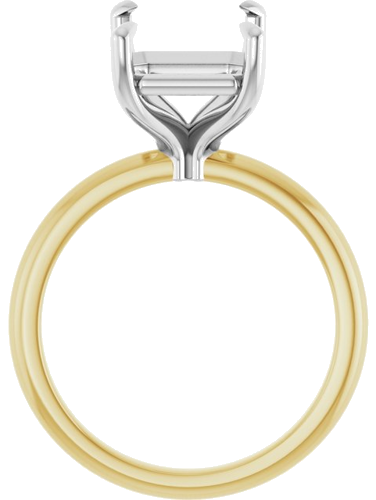 Sužadėtuvių Žiedas 585 Baltojo Ir Geltonojo Aukso Emerald 11mm x 9mm (2)