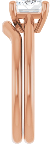 Sužadėtuvių Žiedas „Solitaire“ 14k rose gold Emerald 8mm x 6mm (9)