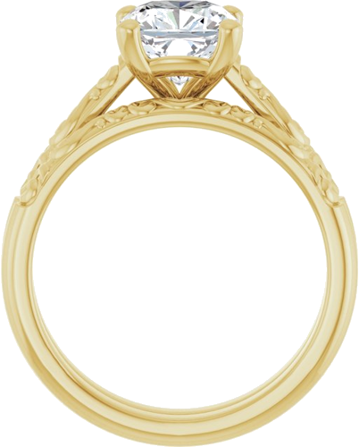 Sužadėtuvių Žiedas „Solitaire“ 14k yellow gold Cushion 7mm (7)