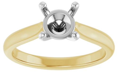 Sužadėtuvių Žiedas 14k yellow/white gold Round 7mm (3)