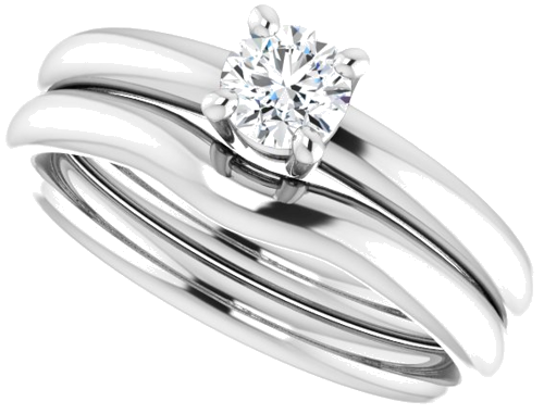 10K White 4.4 mm Round Engagement Ring Mounting (10)