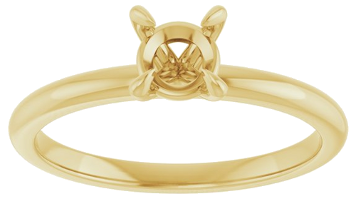Sužadėtuvių Žiedas „Solitaire“ 10k yellow gold Round 5.2mm (3)