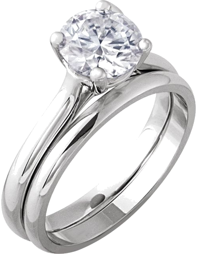 Sužadėtuvių Žiedas „Solitaire“ 14k white gold Round 7.4mm (5)