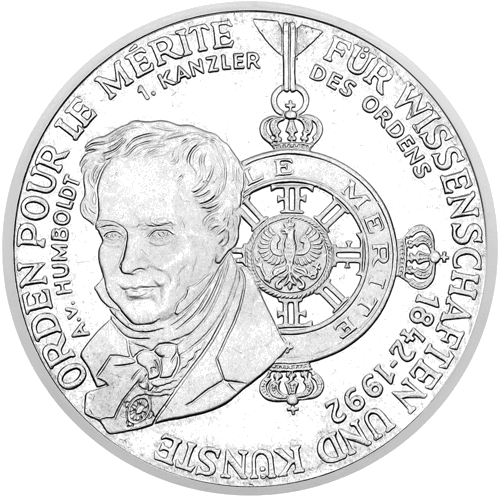 10 marku Pour le Merite 1992 Vācija sudraba monēta (1)