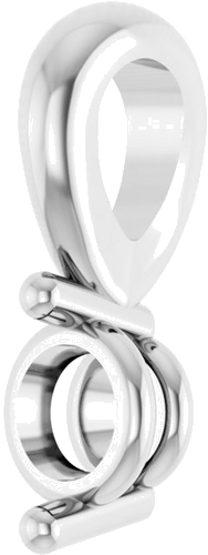 14K White 3 mm Round 2-Prong Basket Pendant Mounting (2)